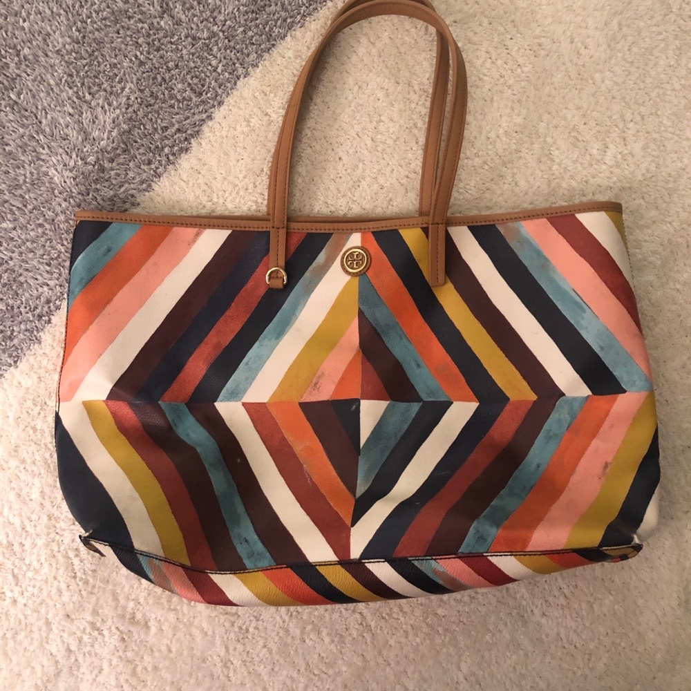 Striped Tory Burch Tote